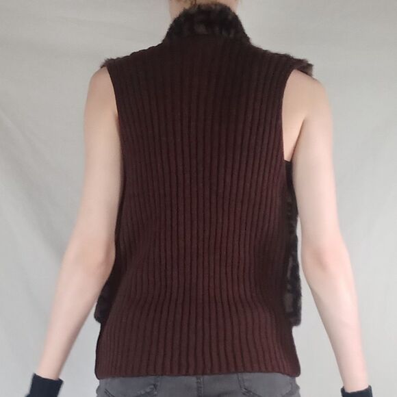 Vintage Deadstock Fuzzy Faux Fur Leopard Print Zip Up Vest - Picture 3 of 11